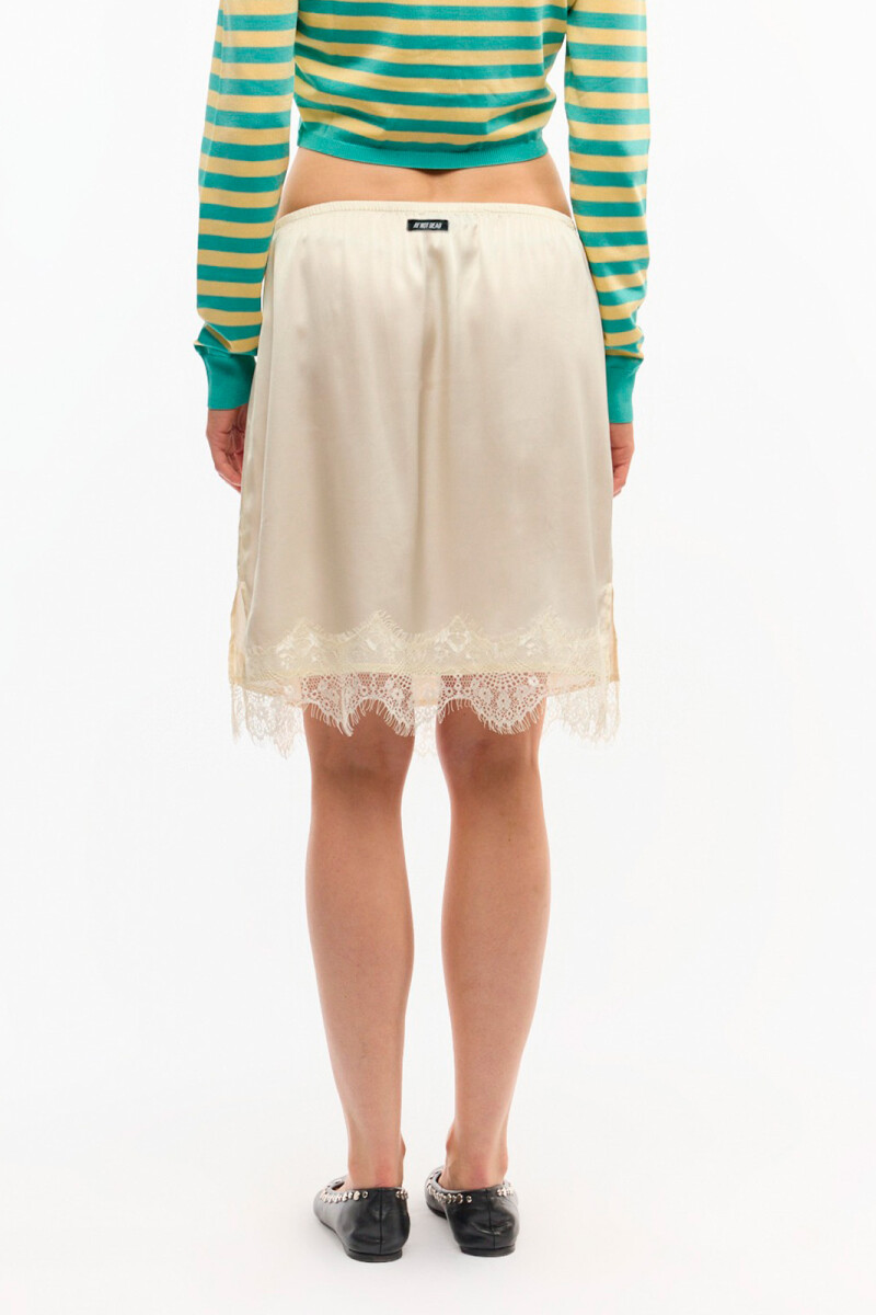 MIDI SATIN LACE Crudo