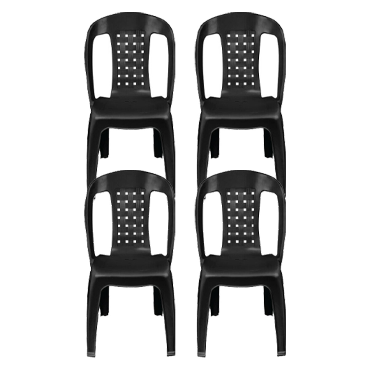 Set x4 Silla Bistró sin apoya brazos - NEGRO 
