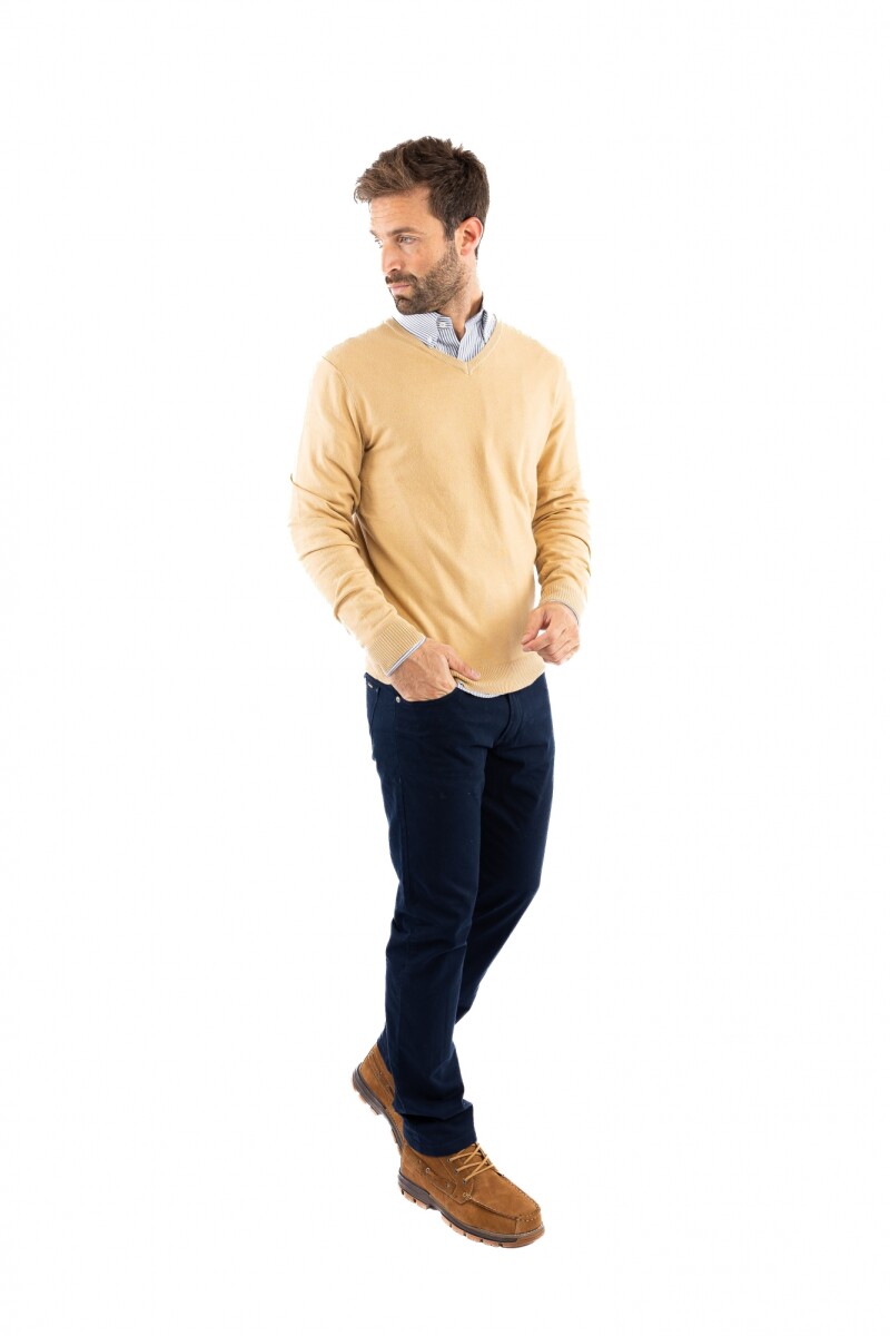 SWEATER BRIXHAM ESC V TOSTADO