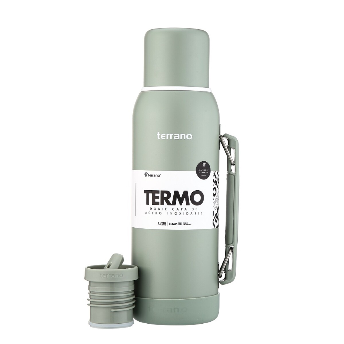 TERMO TERRANO NEW 1LT CON MANIJA PREMIUN - VERDE OLIVA 