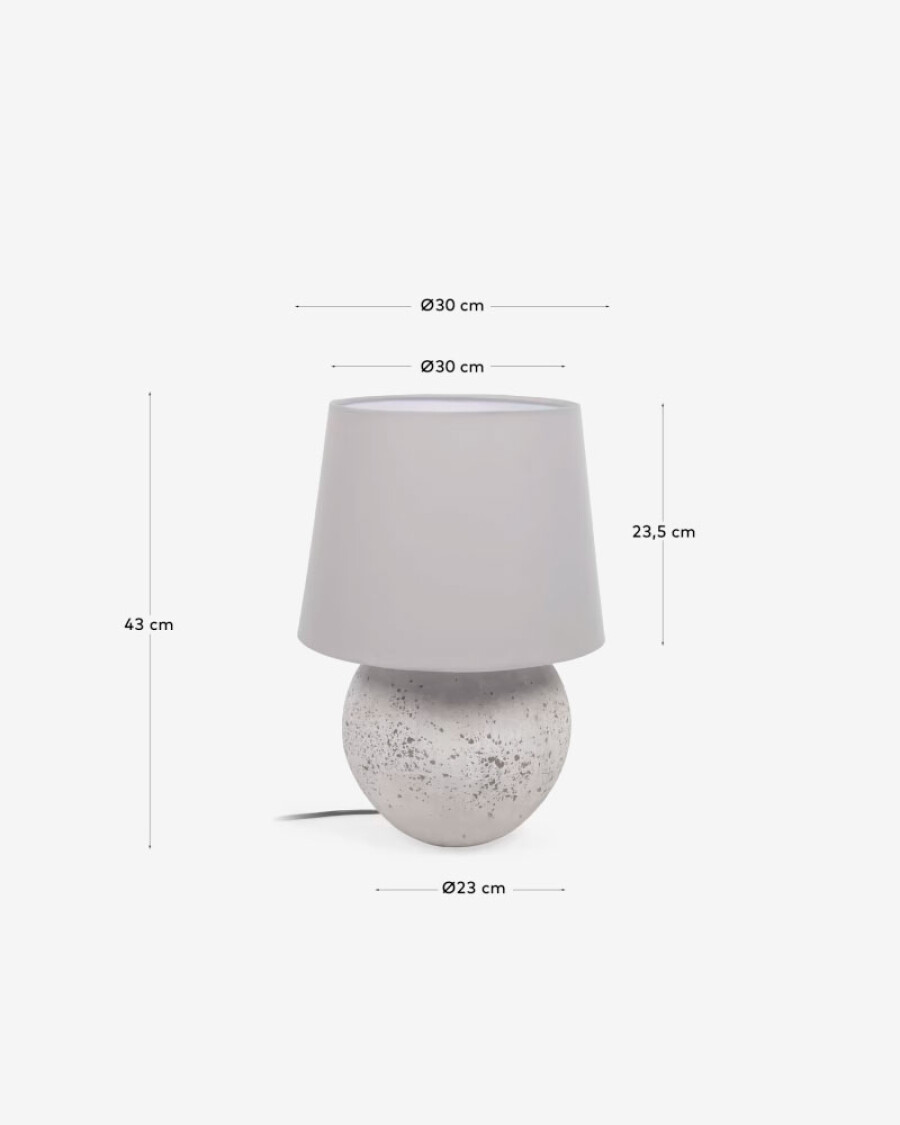 Lámpara de mesa Marcela de cerámica con acabado gris Lámpara de mesa Marcela de cerámica con acabado gris