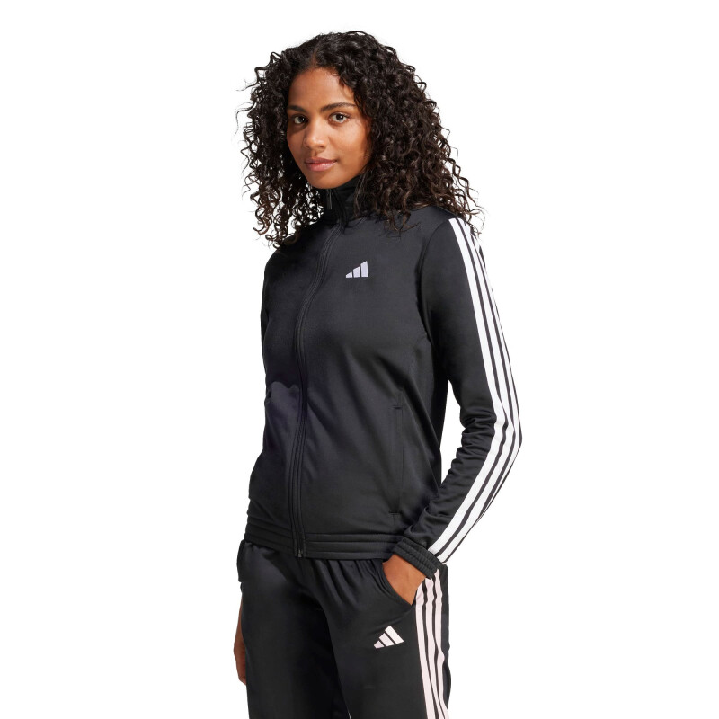 Campera de Mujer Adidas Deportiva 3 Tricot Negro - Blanco