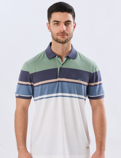 REMERA POLO RAYADA JERSEY Verde