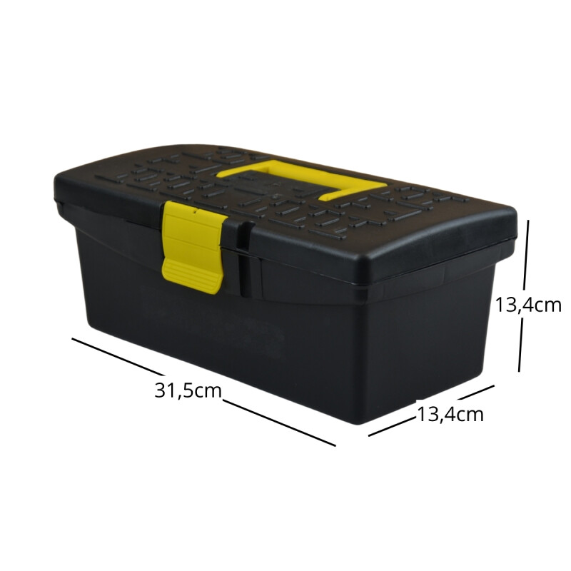 Caja de herramientas con bandeja y divisiones NEGRO