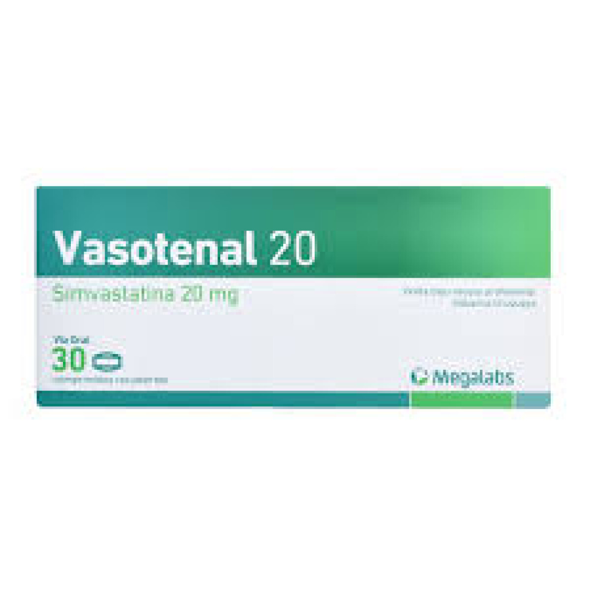Vasotenal 20 mg 30 Comprimidos – Control de Presión Arterial Alta 