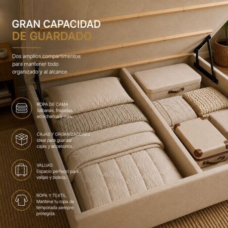 Sommier Queen Thm Iridium Hybrid Con Baúl 160x200 Cm BEIGE