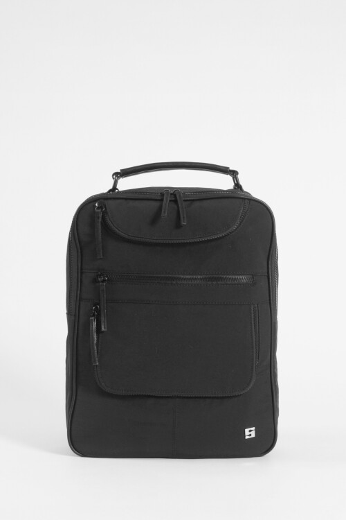 Mochila porta laptop cierres negro