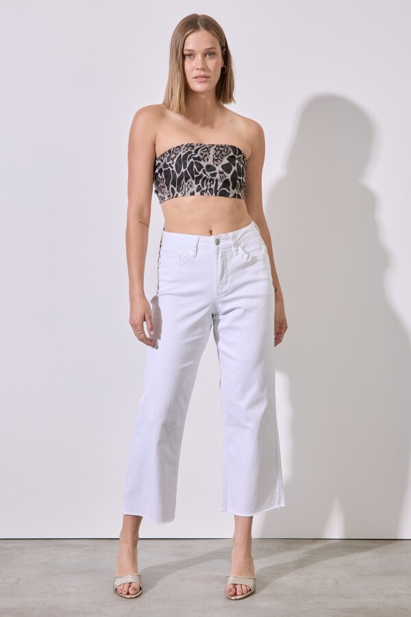 Jean Wide Crop BLANCO