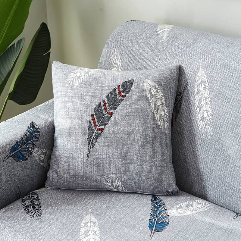 Funda sillón 4 cuerpos estampada Plumas