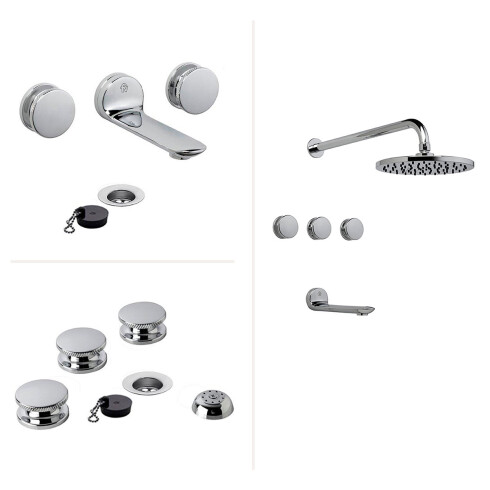 Juego De Griferia Incluye Lavatorio Ducha Y Bidet CROMO