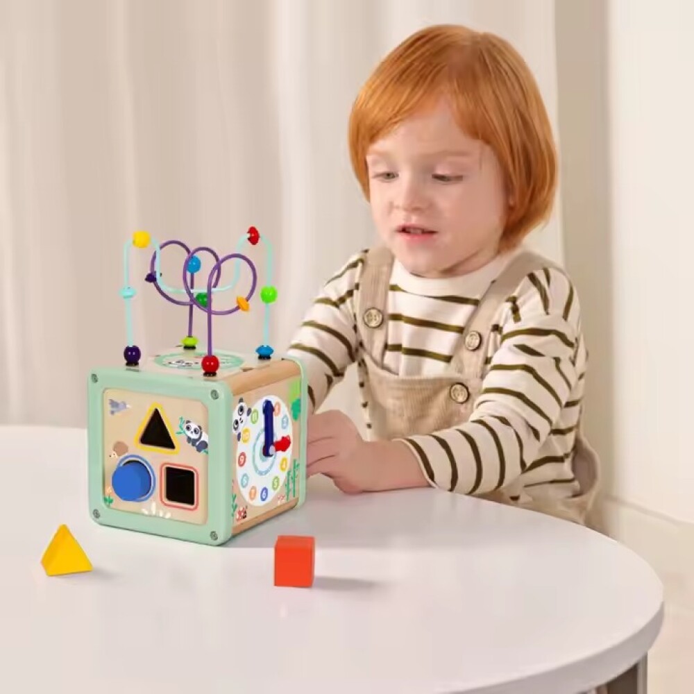 Cubo con varios juegos en madera HiPando Cubo con varios juegos en madera HiPando
