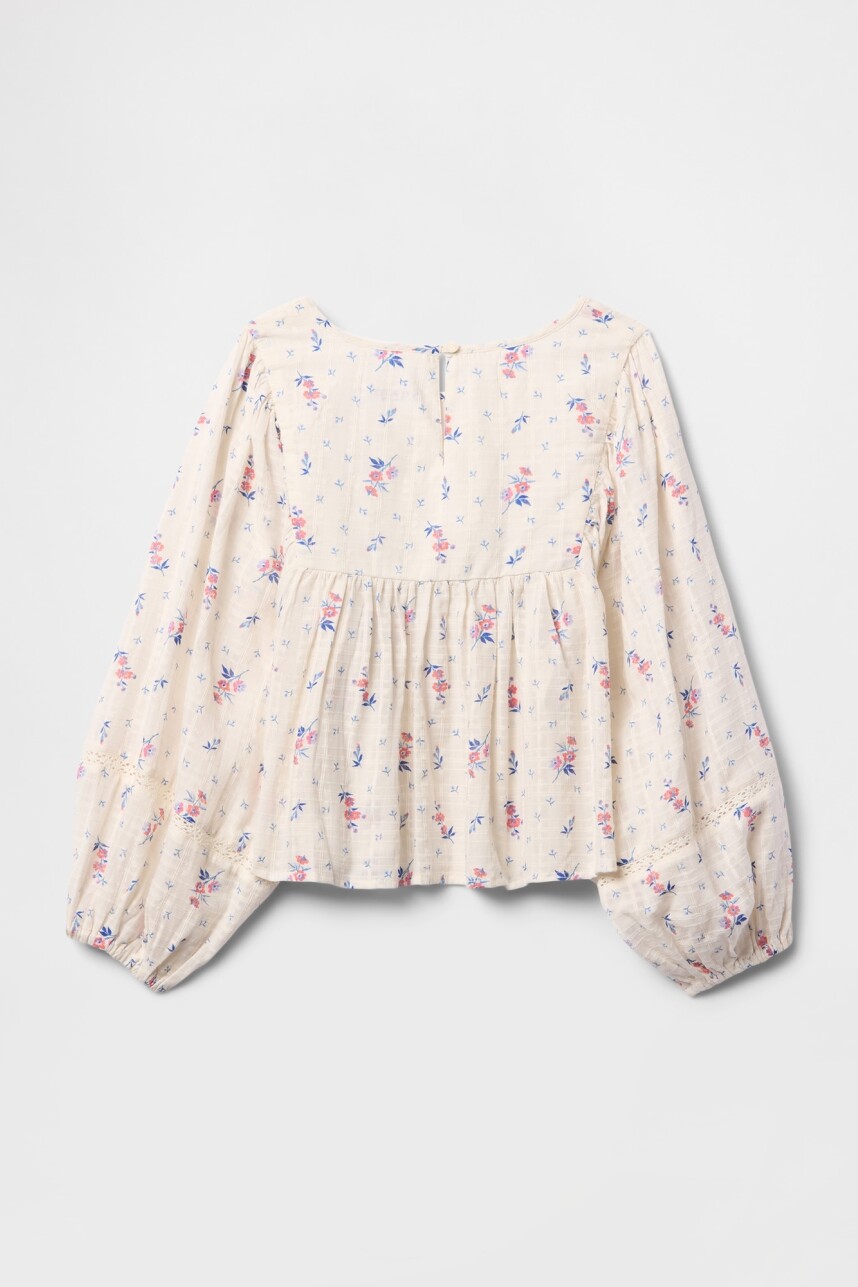 Camisa Niña Ivory Frost Floral