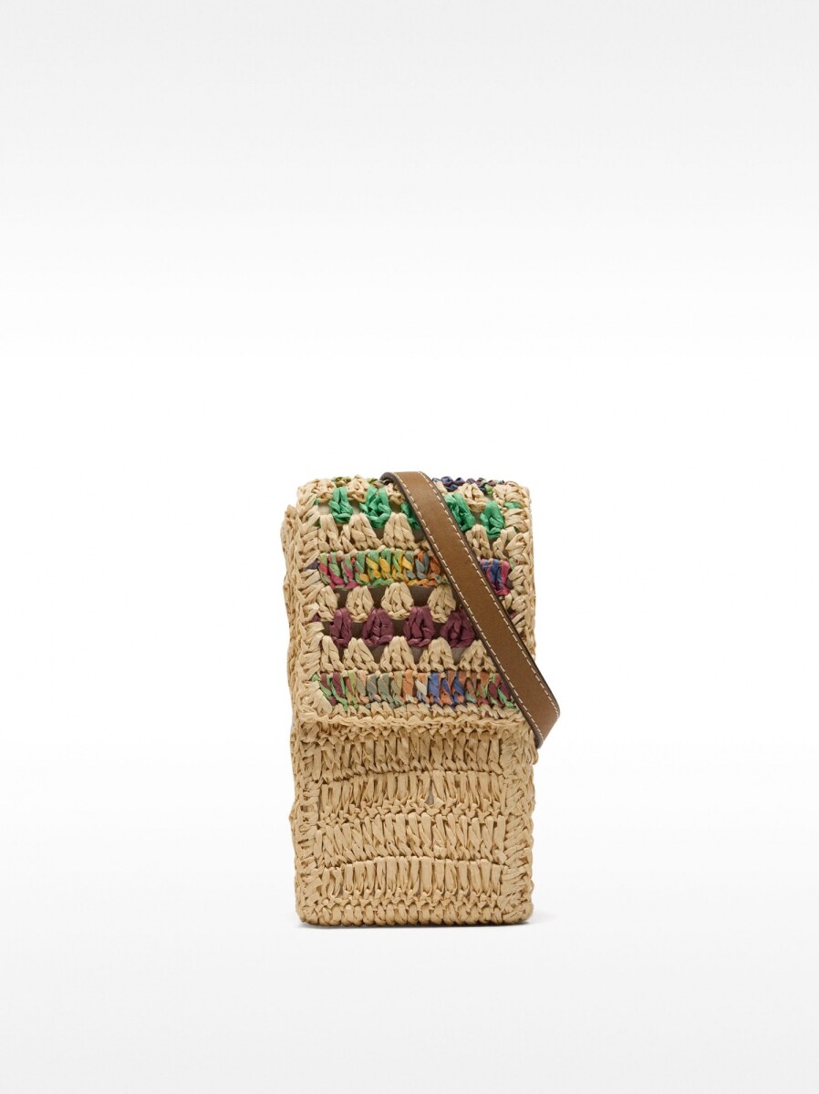 Bolsa Para Móvil Multicolor De Efecto Rafia - multicolor 