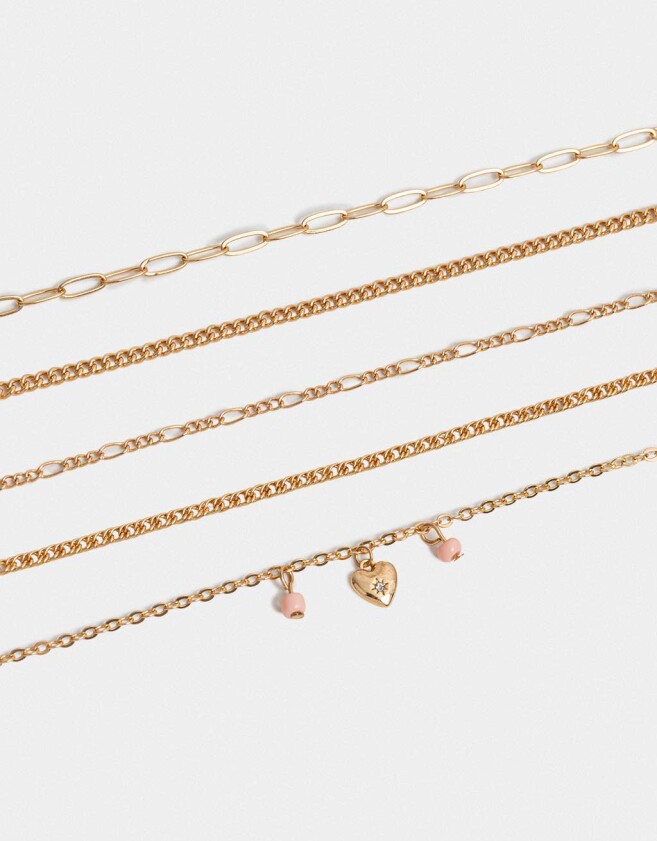 Pulseras Flexibles Sets Multi Cadenas Pulseras Flexibles Sets De Metal - Dorado