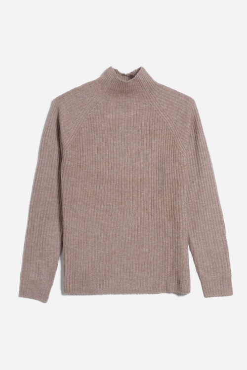 Sweater media polera BEIGE