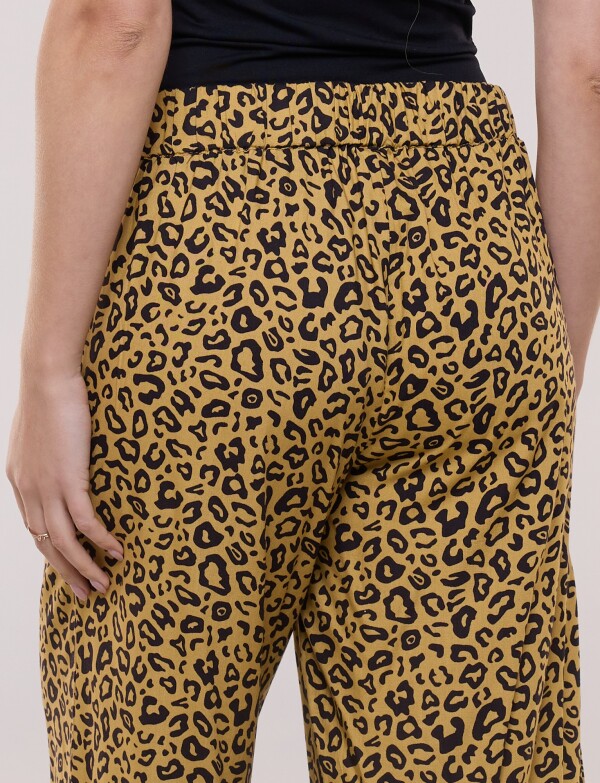 Pantalón Crop Fluido MOSTAZA/MULTI