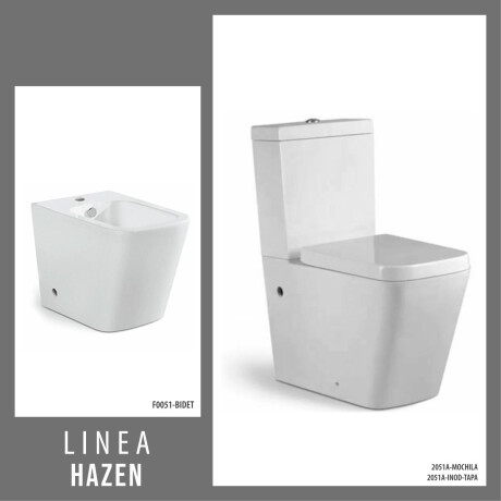 JUEGO DE LOZA SANITARIA HAZEN BLANCO PARA BAÑO CON TAPA BLANCO