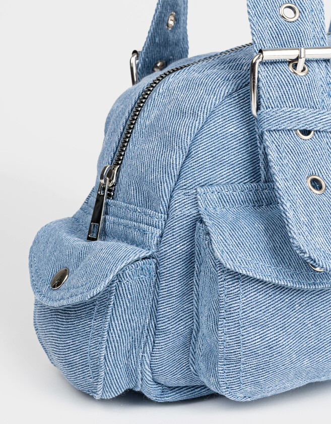 Bowling Denim Cartera Bowling De Denim - Azul Gastado