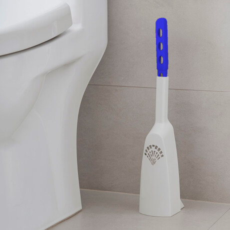Escobilla de baño con soporte AZUL/BLANCO