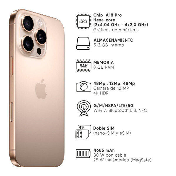 Iphone 16 Pro Max 8/512 Gb 5g DORADO