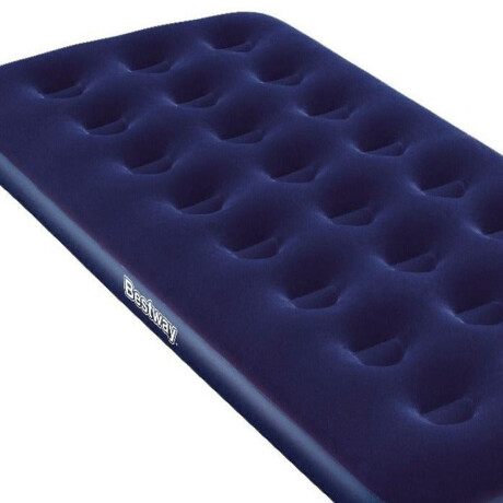 Colchón Inflable Bestway 1 Plaza Camping + Almohada Azul