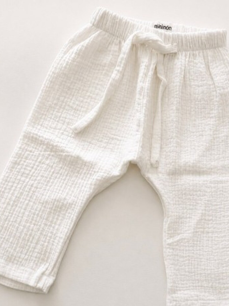 Pantalon Baby Muselina Blanco Pantalon Baby Muselina Blanco
