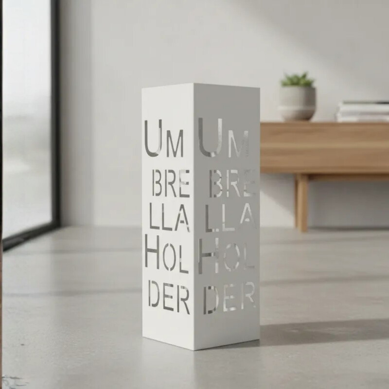 Soporte para paraguas de metal BLANCO