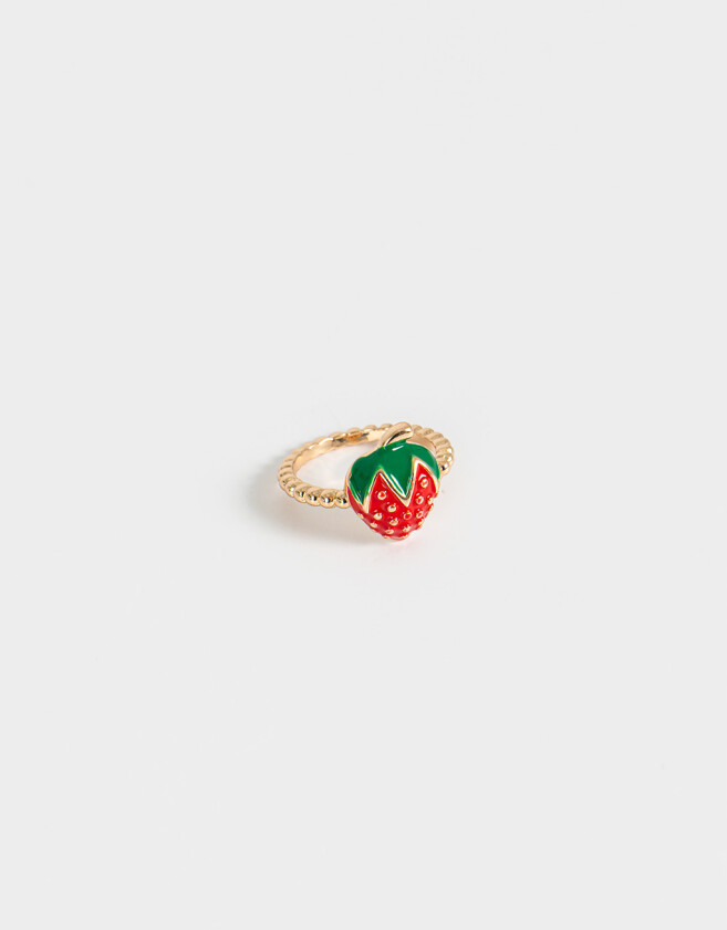Anillos Chicos Frutas Anillo Metal Frutas - Dorado