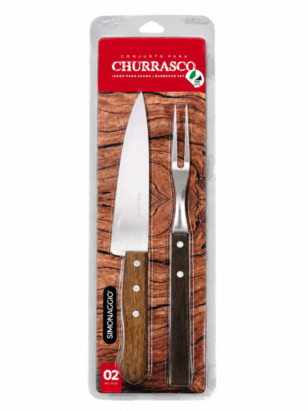 CUCHILLA Y TENEDOR MARRON
