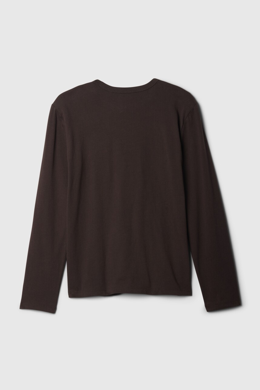 Remera Logo Gap Manga Larga Niño Terra Brown