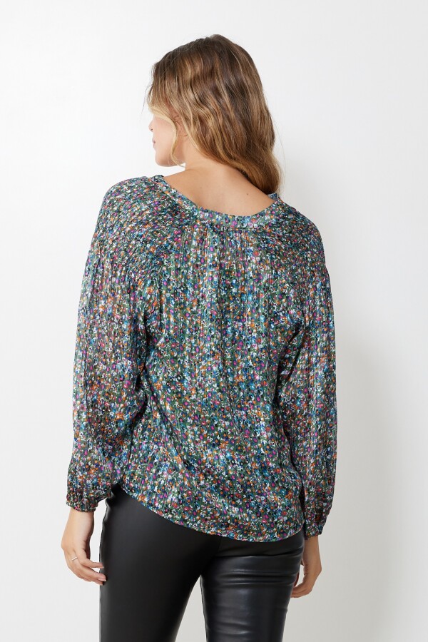 Blusa Gasa Lurex MULTI/VERDE