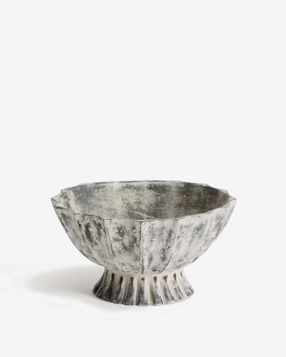 Centro de mesa Valura de papel maché gris - Ø 26 cm 