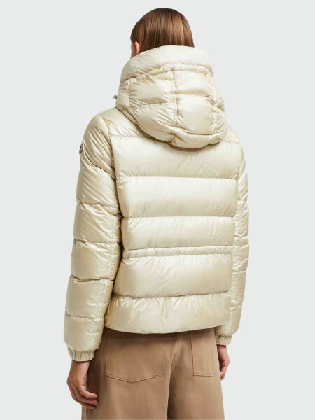 Moncler - Campera rellena de plumas con capucha, Biron Blanco