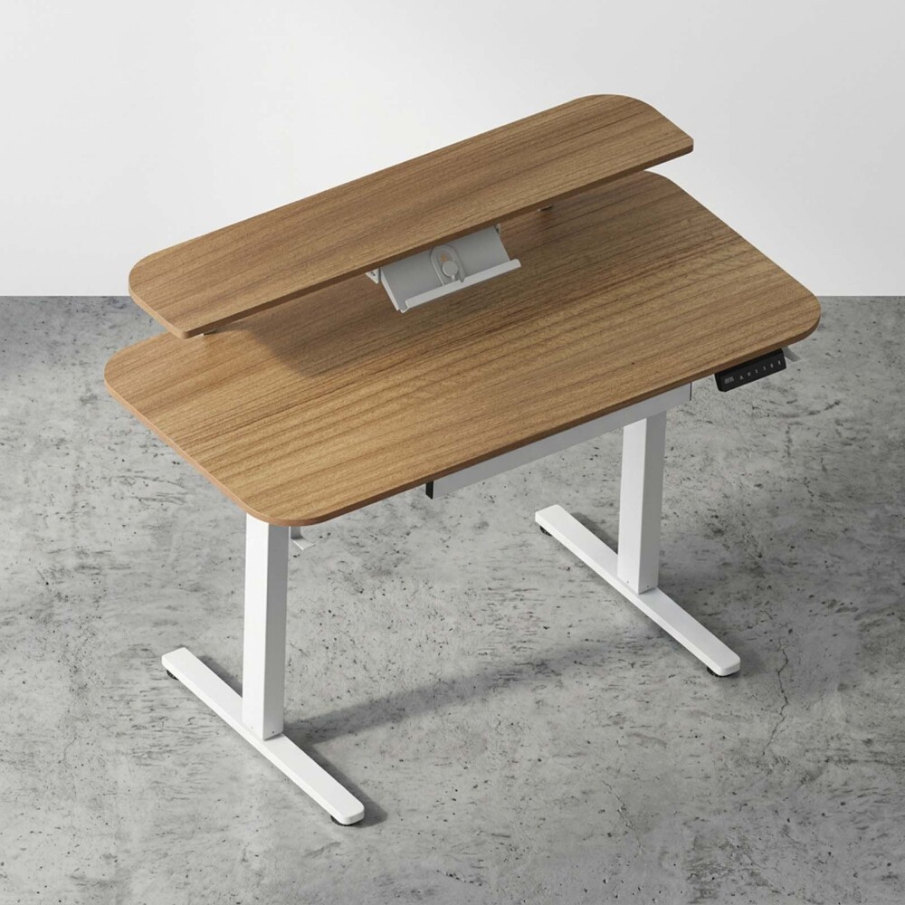 ESCRITORIO REGULABLE METAL-Y-MDF MARRON AILERON