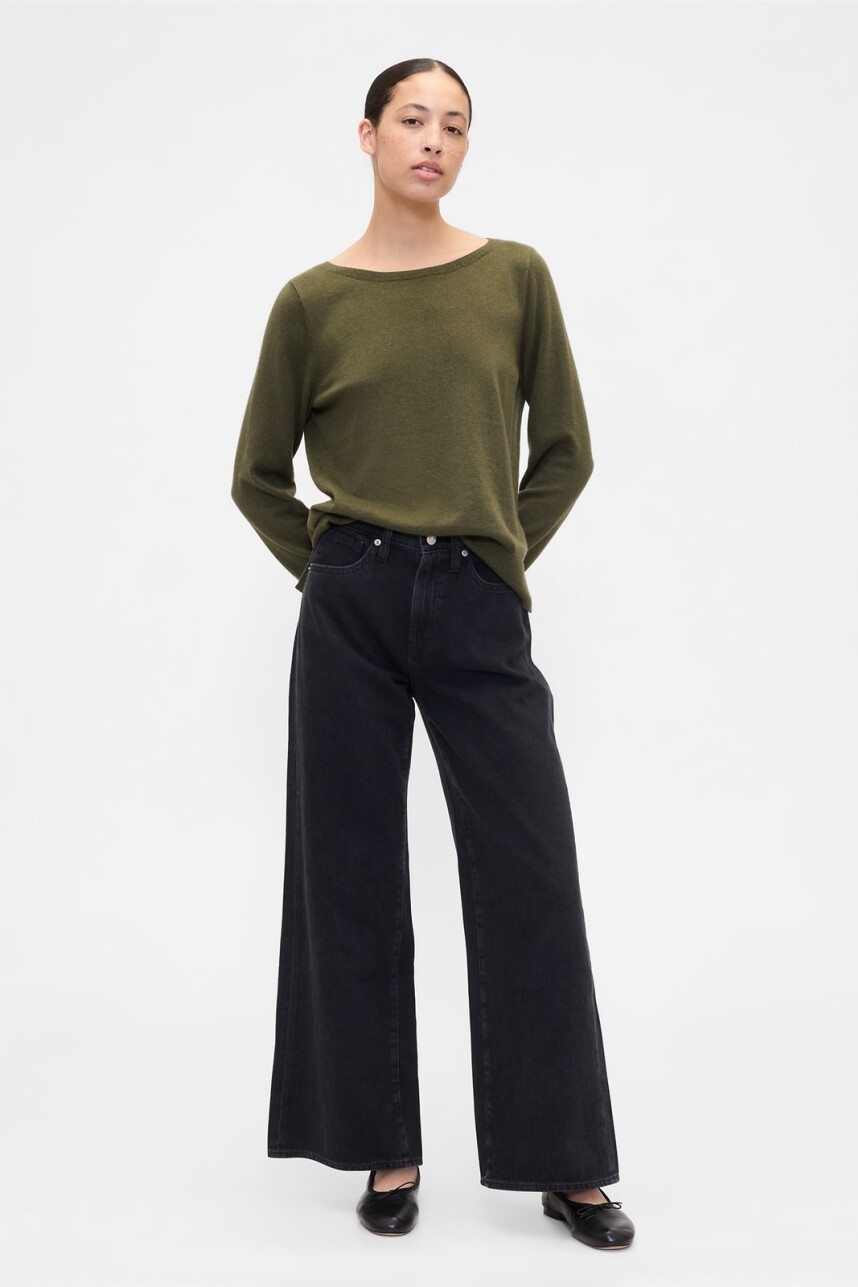 Buzo Bella Cuello Bote Mujer Army Jacket Green