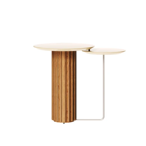 Mesa de Arrime Doble - Side Living - Linea Manhattan Blanco/Blanco