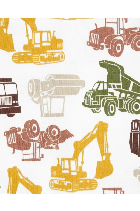 Pijama cuatro piezas de algodón, dos pantalones y dos remeras, diseño constructor Pijama cuatro piezas de algodón, dos pantalones y dos remeras, diseño constructor