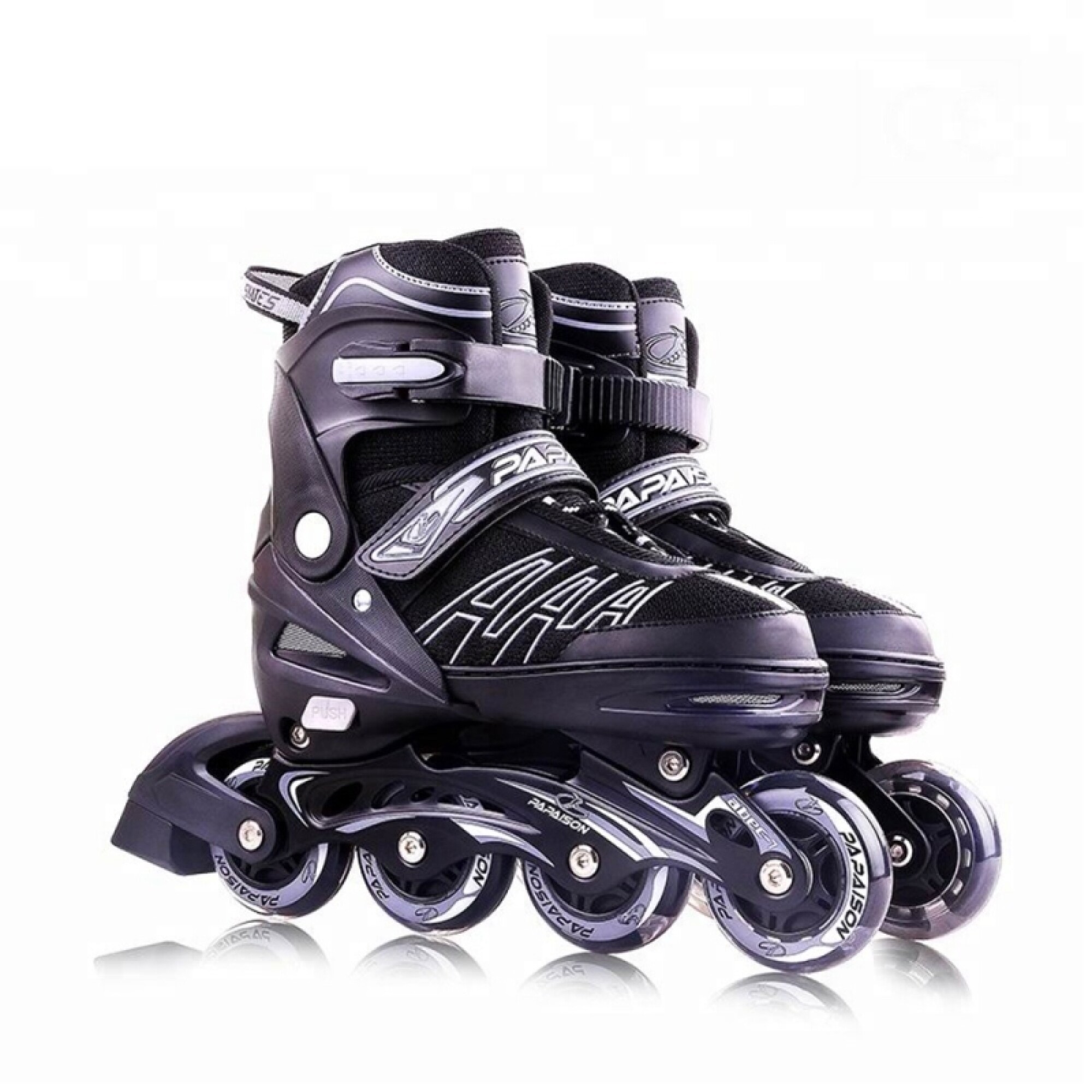 Roller Patines 4 Ruedas Lineal Papaison Regulables Negros - Talle M (34 Al  37) — Albanes