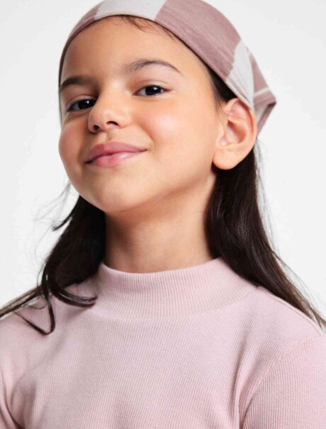 POLERA INFANTIL EN TELA ACANALADA ROSADO