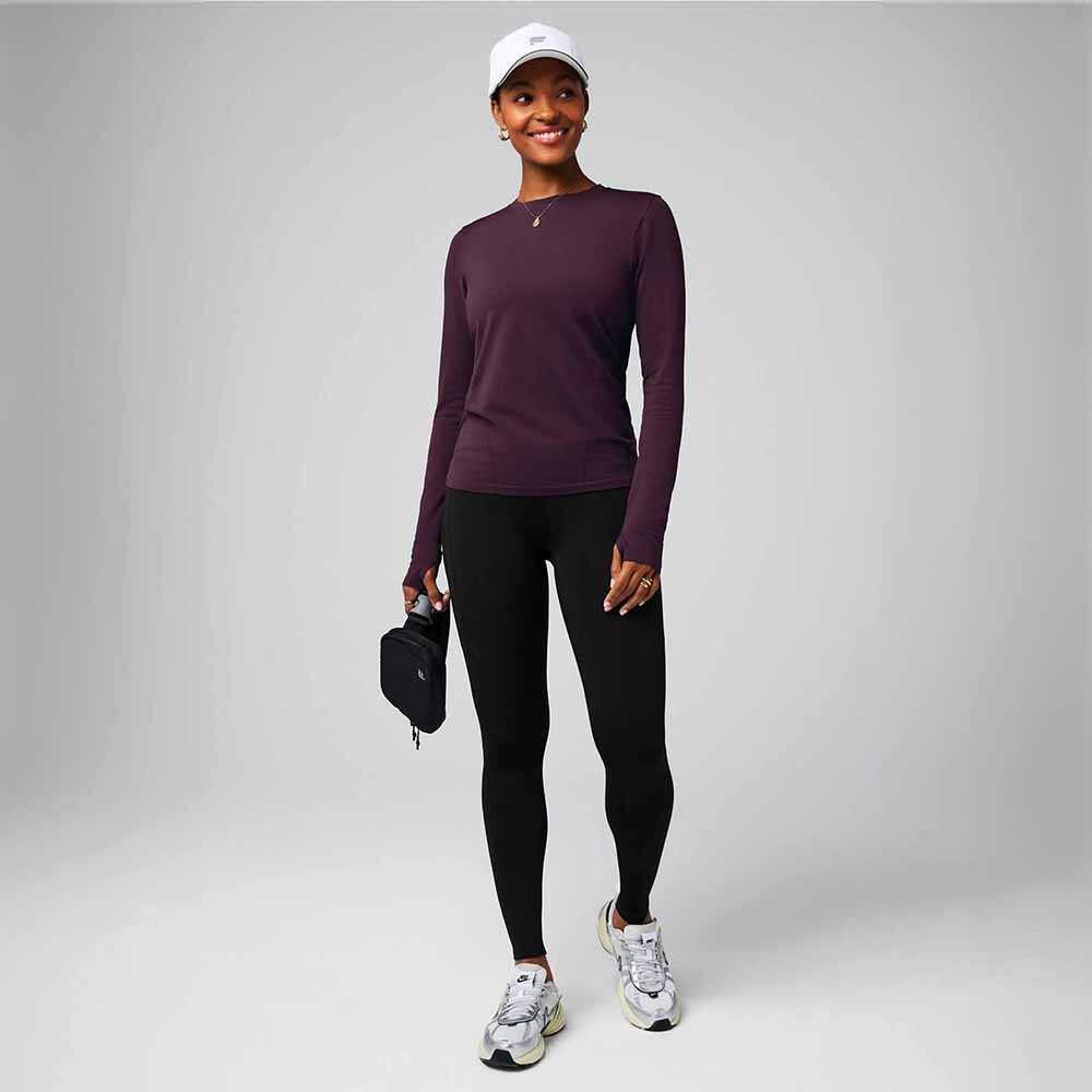 Polo Manga Larga Feather Tech+ Long-Sleeve Top Mujer Oxblood