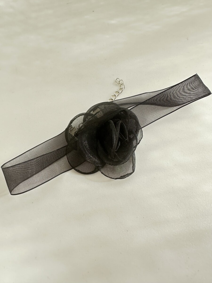 CHOKER FLEUR TUL - BLACK 
