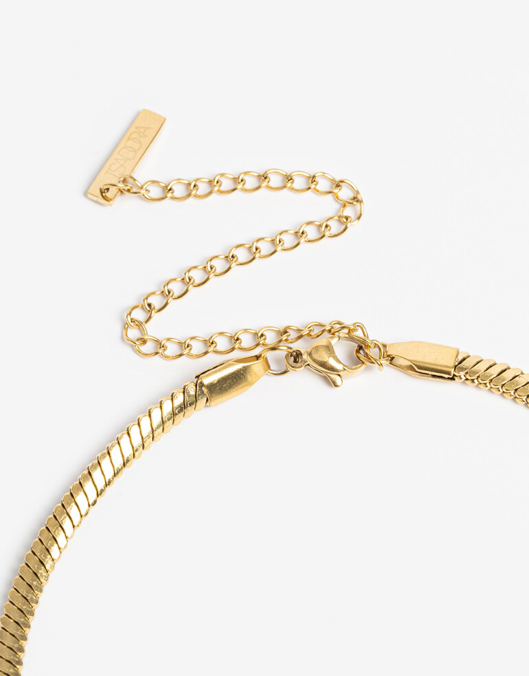 Collares Cortos Metal Collar De Acero - Dorado