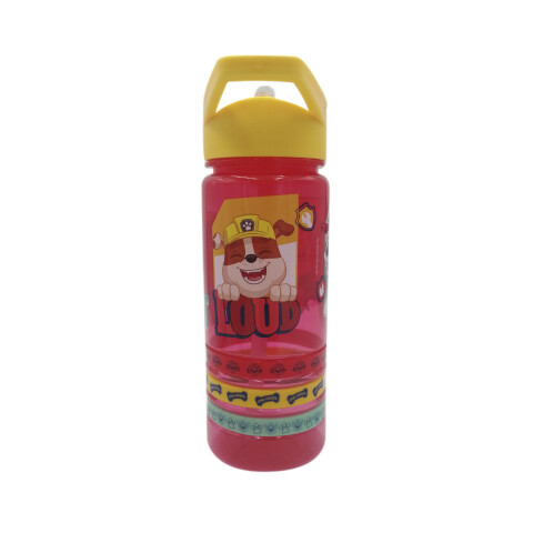 Botella Plástica con Pajita Paw Patrol 500 ml + 3 Pulseras Goma U
