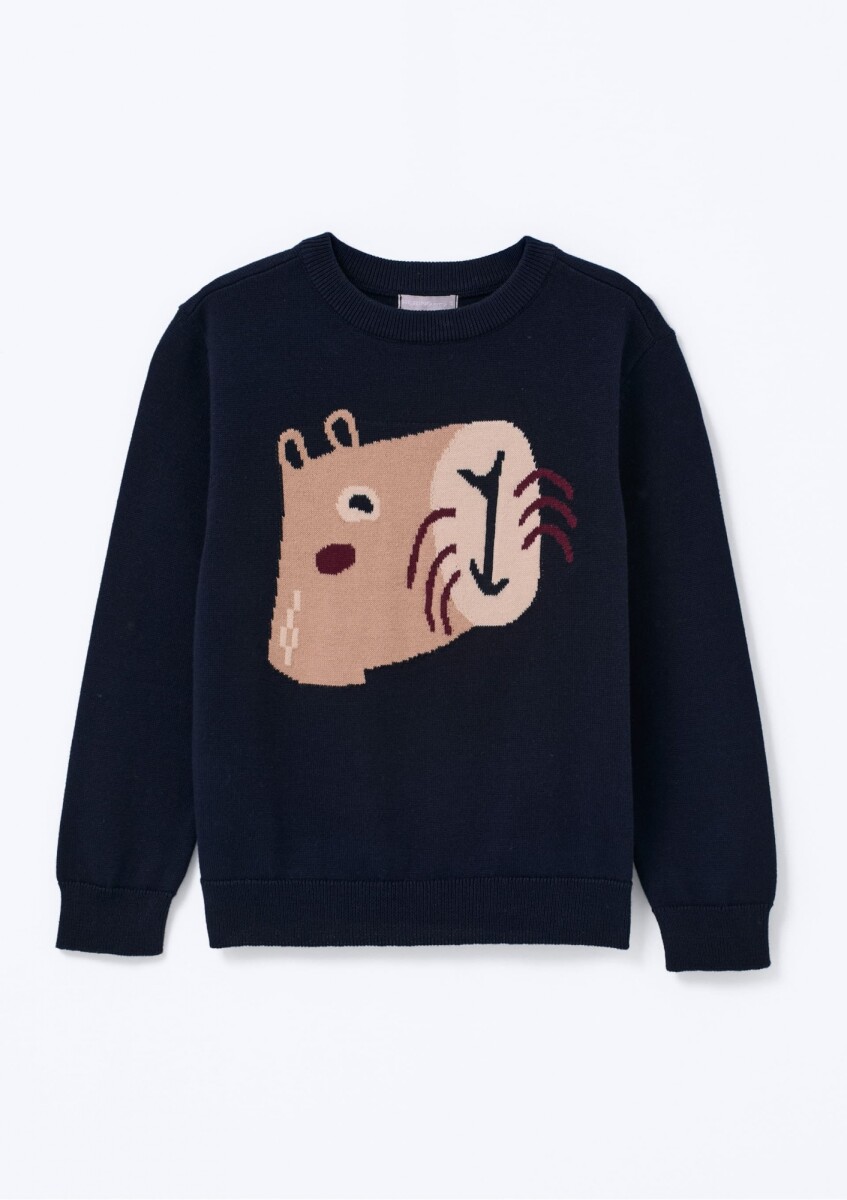 BUZO INFANTIL CON ESTAMPA - AZUL 