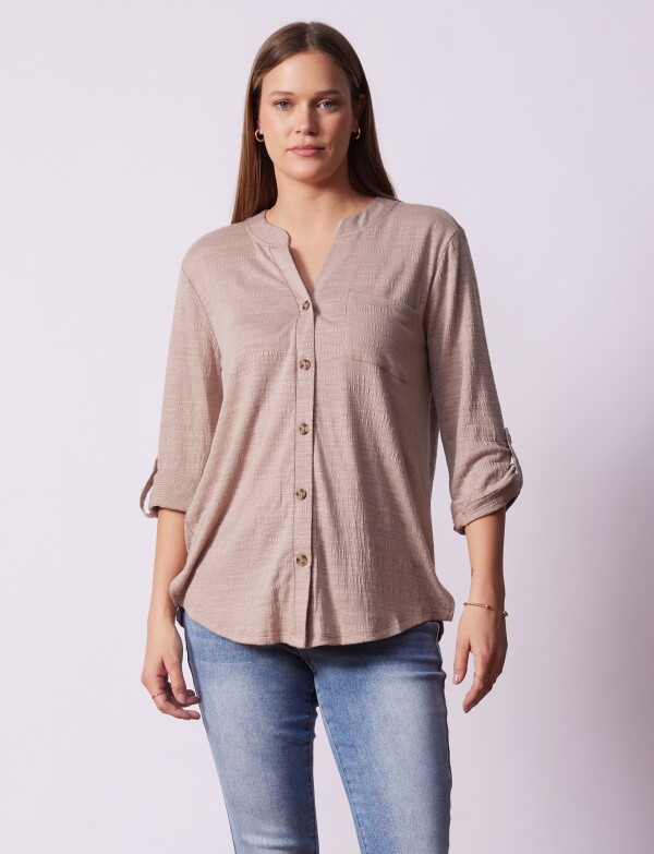 Blusa Botones TOSTADO