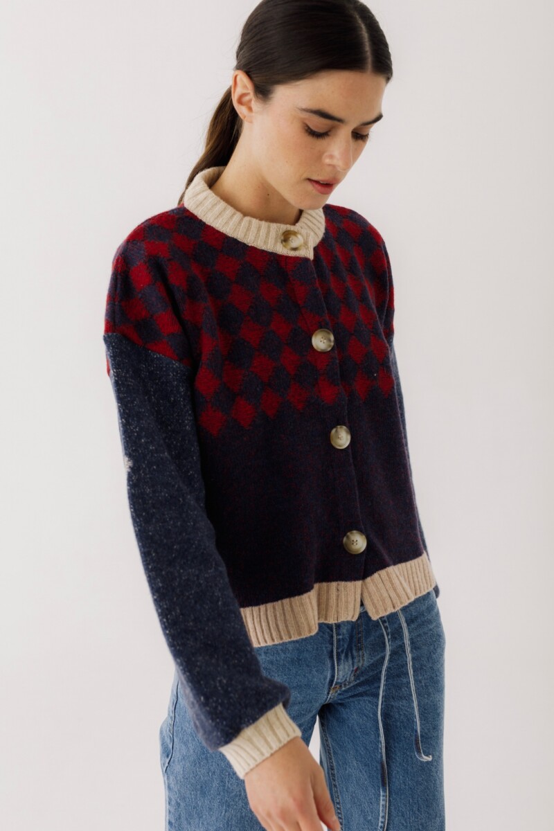 CARDIGAN ROMBOS Azul