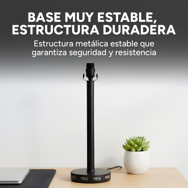 Lampara De Escritorio Mesa Portátil 220V Con Puerto Usb Color Negro