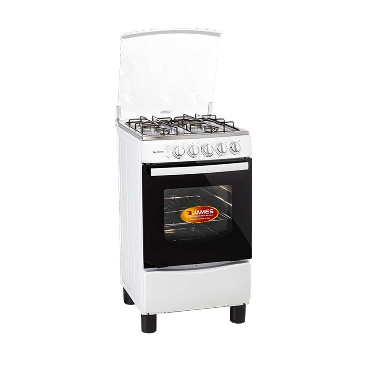 Cocina 4 Hornallas A Gas Con Grill Eléctrico James C650 Mb 