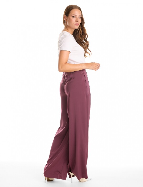 Pantalon Saten Wide BORDEAUX