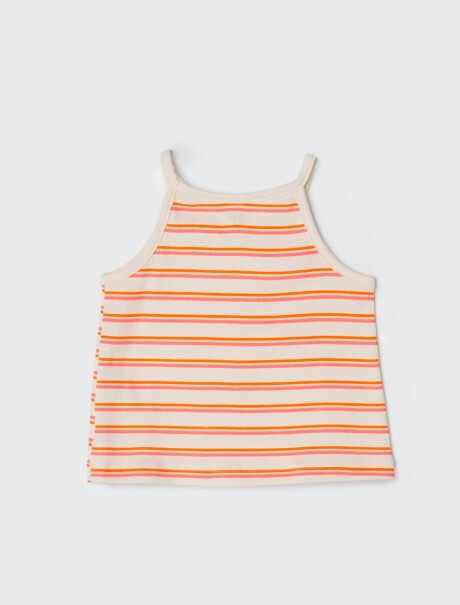 MUSCULOSA INFANTIL EN TELA ACANALADA NARANJA